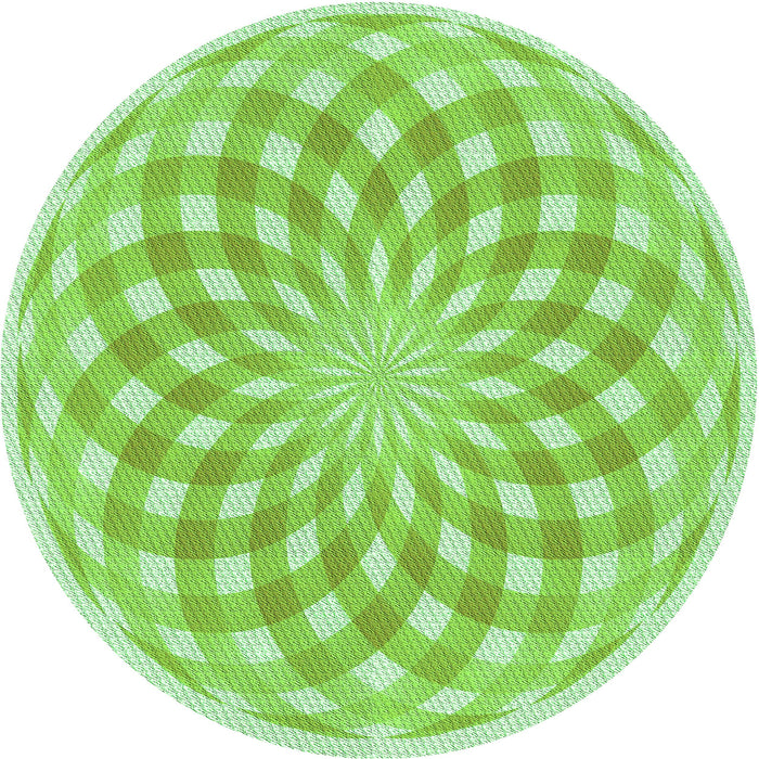 Square Patterned Green Rug, pat2123grn