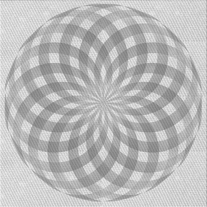 Round Patterned Gunmetal Gray Rug, pat2123gry