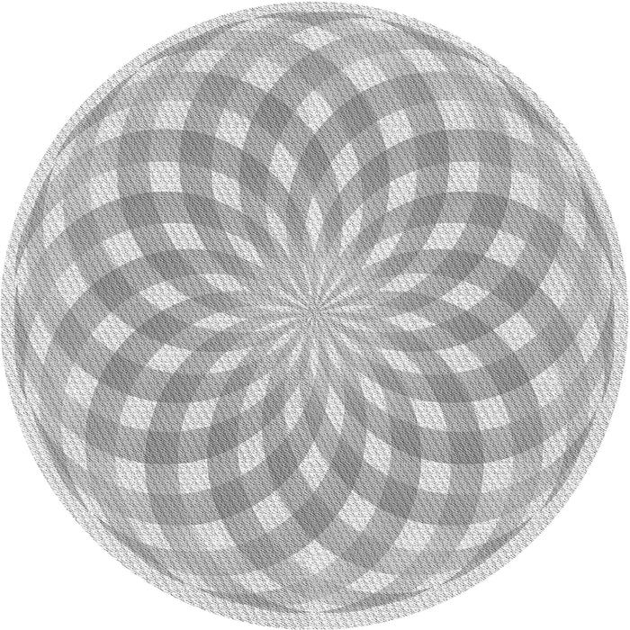 Square Patterned Gunmetal Gray Rug, pat2123gry