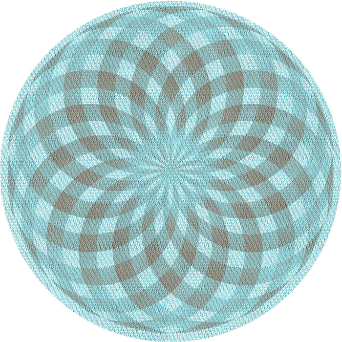 Square Patterned Blue Rug, pat2123lblu