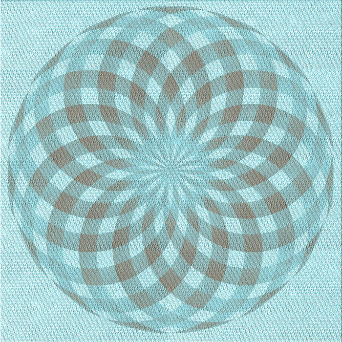 Round Machine Washable Transitional Blue Rug, wshpat2123lblu