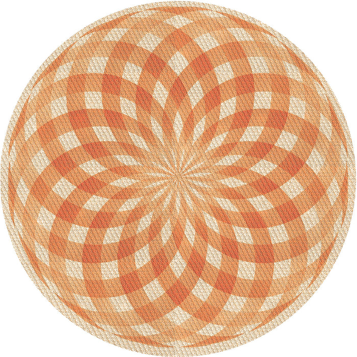 Square Patterned Brown Gold Rug, pat2123org