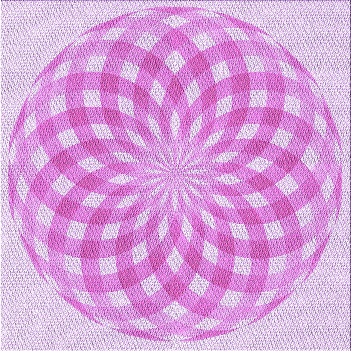 Round Patterned Blossom Pink Rug, pat2123pur