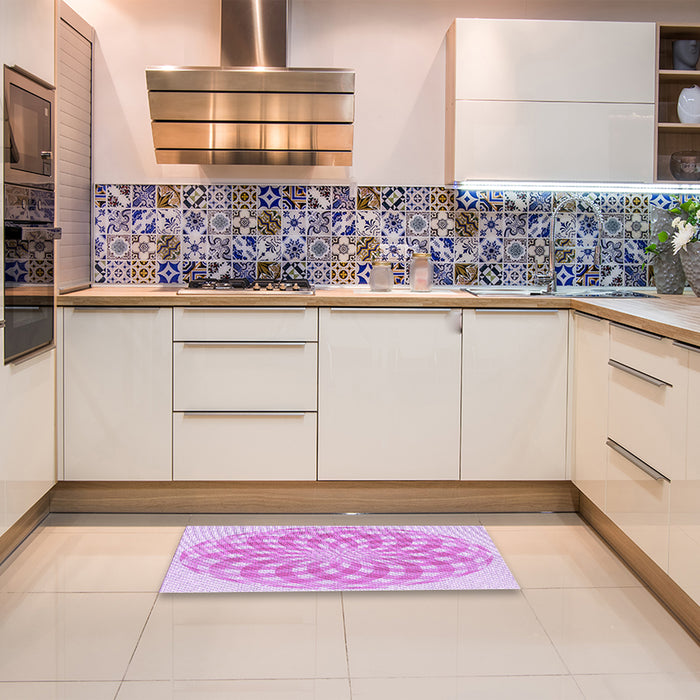 Patterned Blossom Pink Rug in a Kitchen, pat2123pur