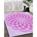 Patterned Blossom Pink Rug in Family Room, pat2123pur