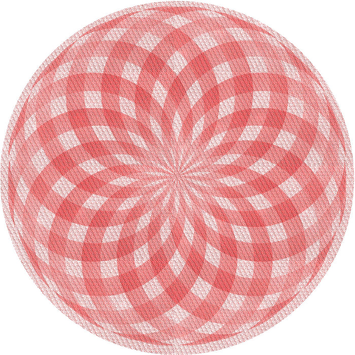 Square Patterned Red Rug, pat2123rd