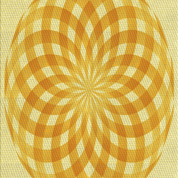 Patterned Chrome Gold Yellow Rug, pat2123yw