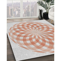 Patterned Copper Red Pink Novelty Rug, pat2123