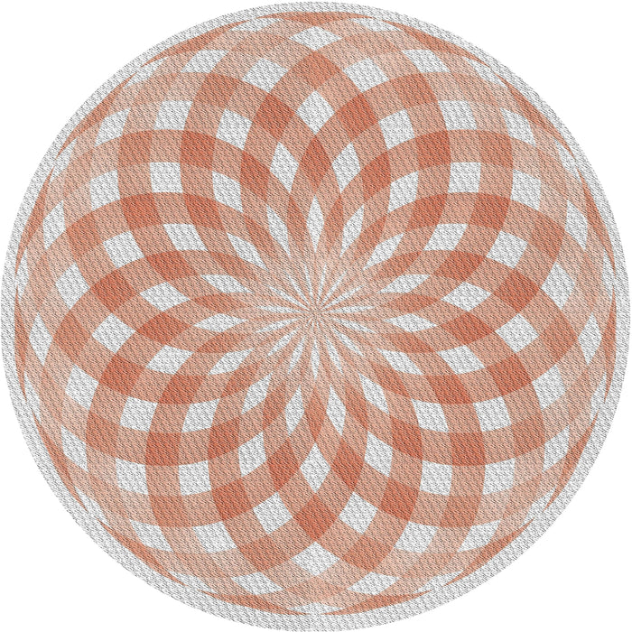 Sideview of Patterned Copper Red Pink Novelty Rug, pat2123