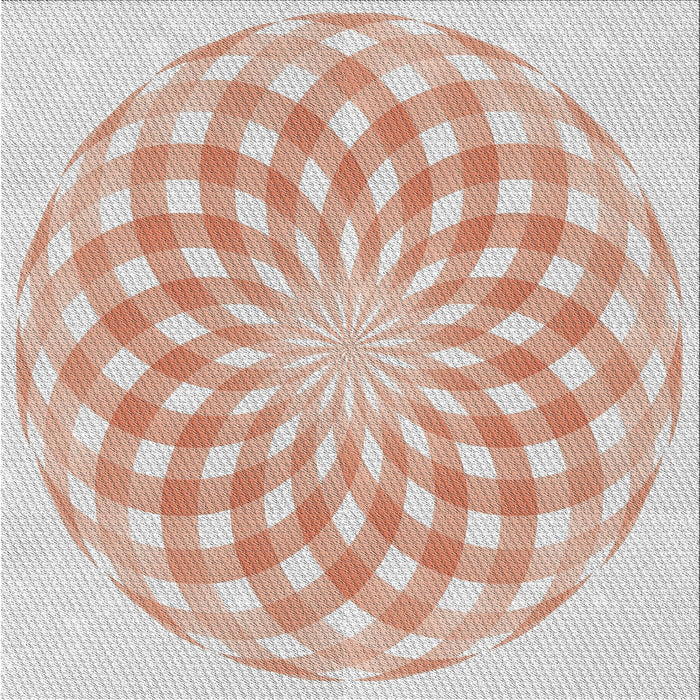 Square Patterned Copper Red Pink Novelty Rug, pat2123