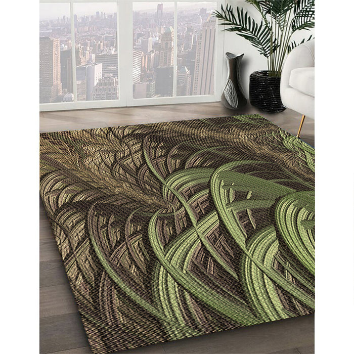 Patterned Milk Chocolate Brown Rug in Family Room, pat2124brn