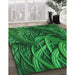 Patterned Deep Emerald Green Rug in Family Room, pat2124grn