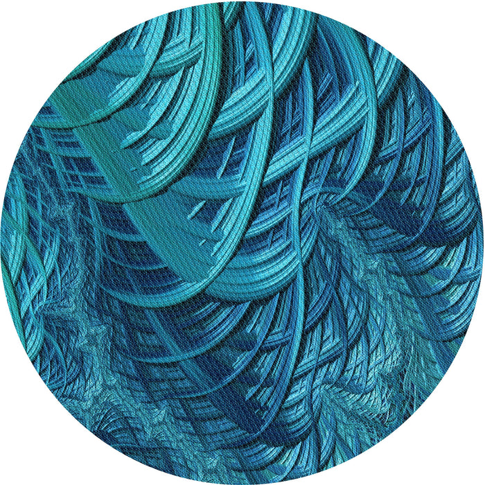 Square Patterned Deep Sky Blue Rug, pat2124lblu