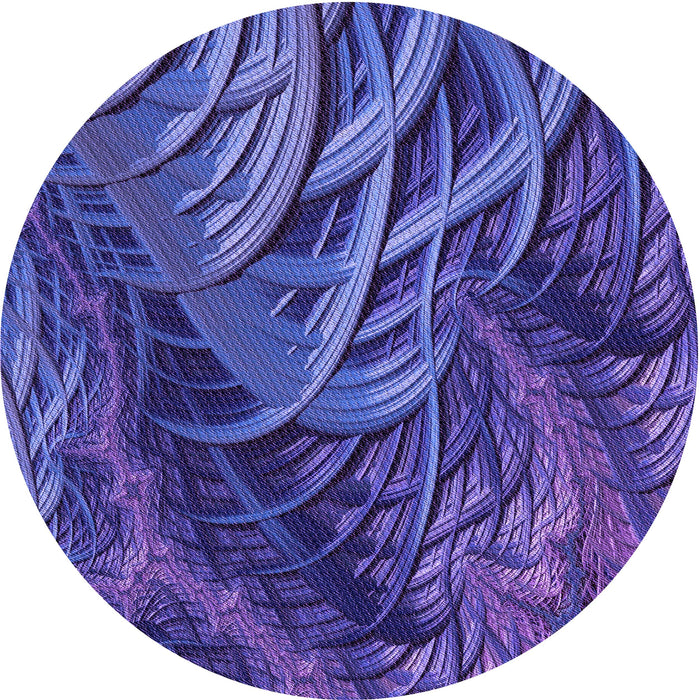 Square Patterned Light Slate Blue Rug, pat2124pur