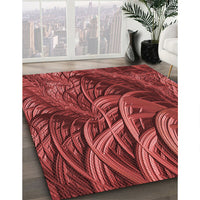 Patterned Red Rug, pat2124rd