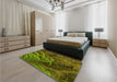 Patterned Pistachio Green Rug in a Bedroom, pat2124yw