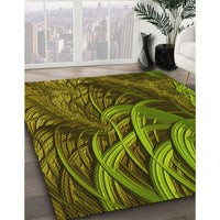 Patterned Pistachio Green Rug, pat2124yw