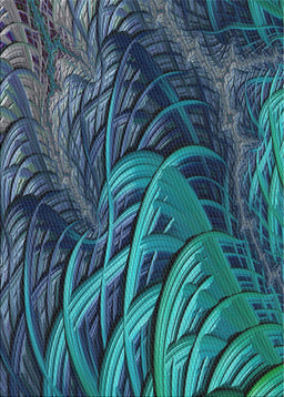 Patterned Blue Green Novelty Rug, pat2124