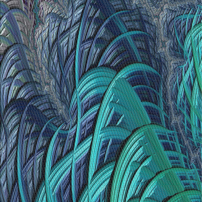 Patterned Blue Green Novelty Rug, pat2124