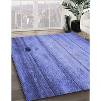 Patterned Denim Blue Rug, pat2125blu