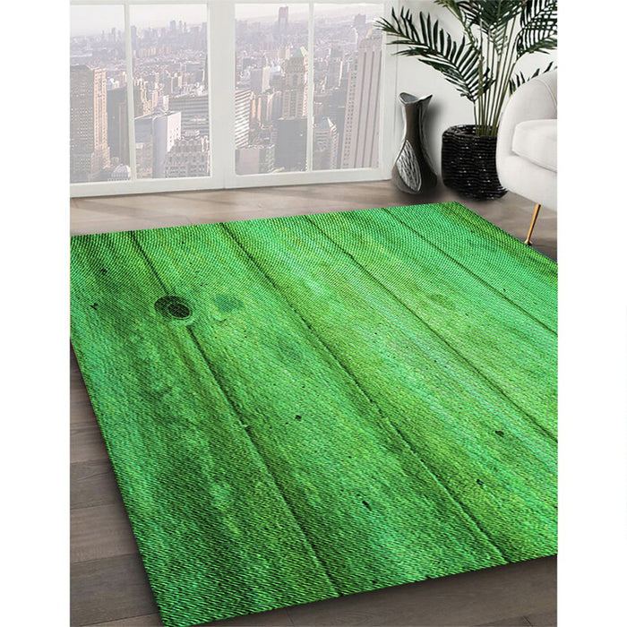 Machine Washable Transitional Neon Green Rug in a Family Room, wshpat2125grn