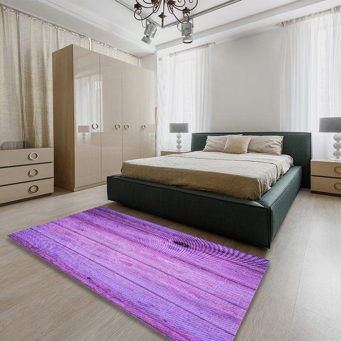 Patterned Purple Rug in a Bedroom, pat2125pur