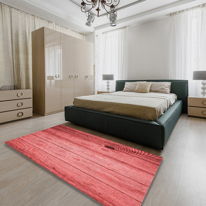 Round Machine Washable Transitional Red Rug in a Office, wshpat2125rd