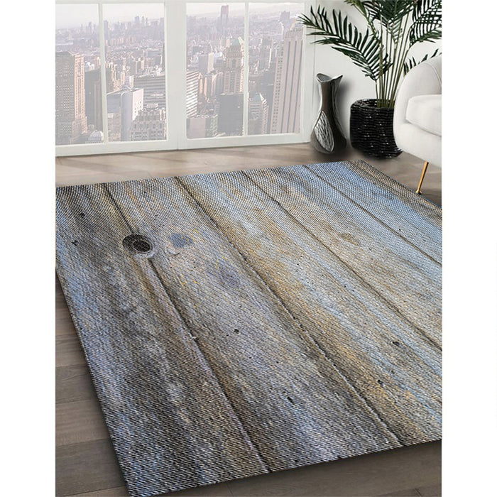 Patterned Gray Novelty Rug in Family Room, pat2125