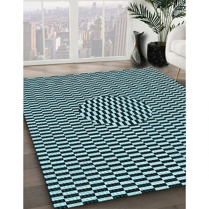 Machine Washable Transitional Blue Rug in a Family Room, wshpat2126lblu