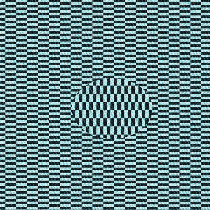 Round Patterned Blue Rug, pat2126lblu