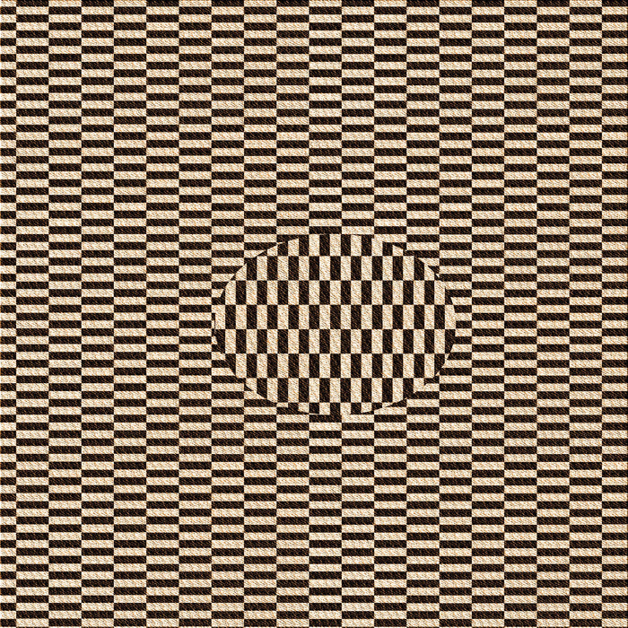 Round Patterned Black Brown Rug, pat2126org