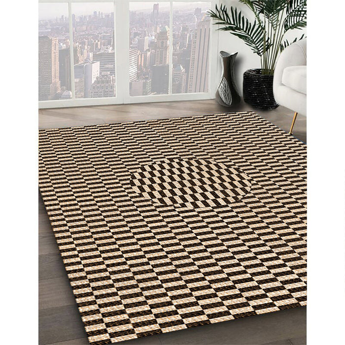 Machine Washable Transitional Black Brown Rug in a Family Room, wshpat2126org