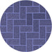 Square Patterned Medium Slate Blue Rug, pat2127blu