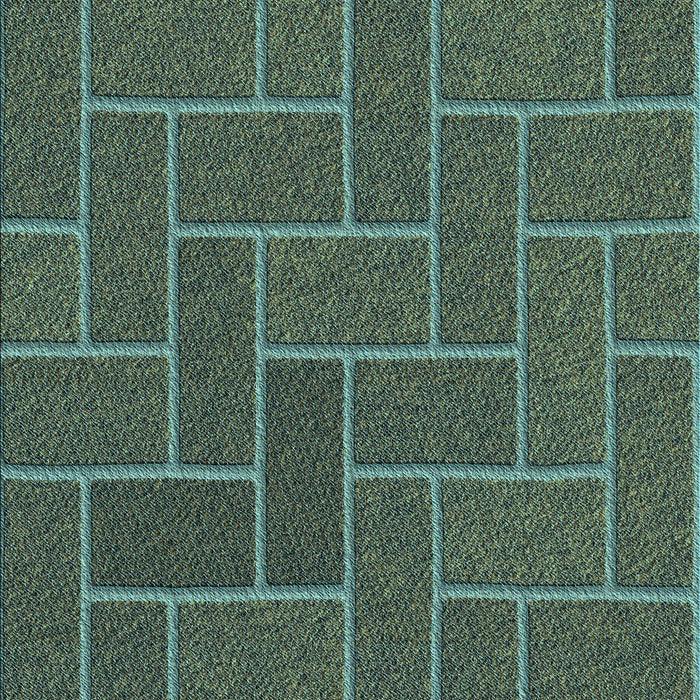 Machine Washable Transitional Green Rug, wshpat2127lblu