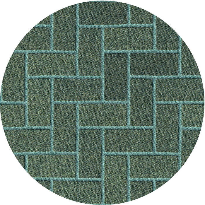 Square Patterned Sea Green Rug, pat2127lblu