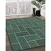 Machine Washable Transitional Green Rug in a Family Room, wshpat2127lblu