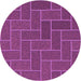 Square Patterned Dark Magenta Purple Rug, pat2127pur