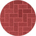 Square Patterned Red Rug, pat2127rd