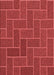 Machine Washable Transitional Red Rug, wshpat2127rd