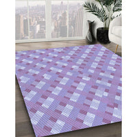 Patterned Medium Purple Rug, pat2128blu