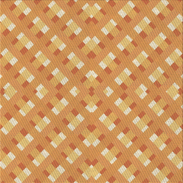 Round Patterned Neon Orange Rug, pat2128brn