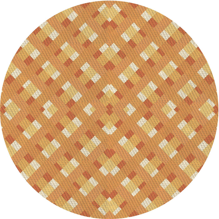 Square Machine Washable Transitional Neon Orange Rug in a Living Room, wshpat2128brn