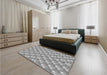 Patterned Cloud Gray Rug in a Bedroom, pat2128gry