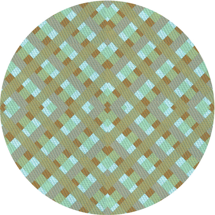 Square Patterned Light Green Rug, pat2128lblu