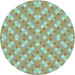 Square Patterned Light Green Rug, pat2128lblu