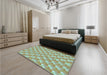 Patterned Light Green Rug in a Bedroom, pat2128lblu