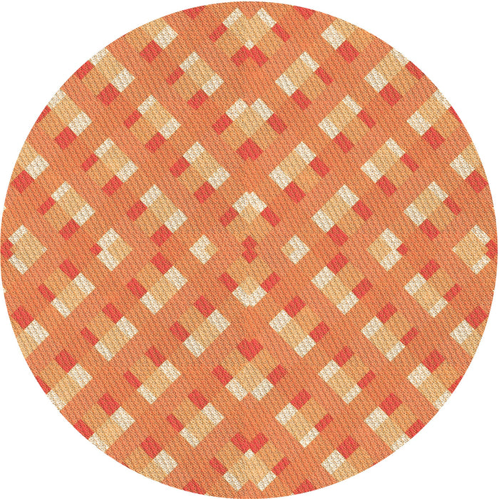 Square Patterned Orange Rug, pat2128org
