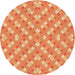 Square Patterned Orange Rug, pat2128org