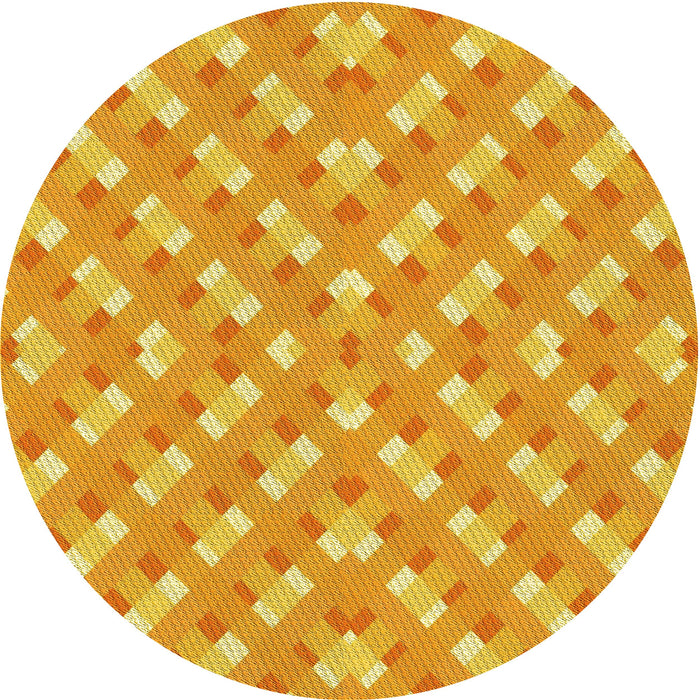 Square Machine Washable Transitional Neon Orange Rug in a Living Room, wshpat2128yw