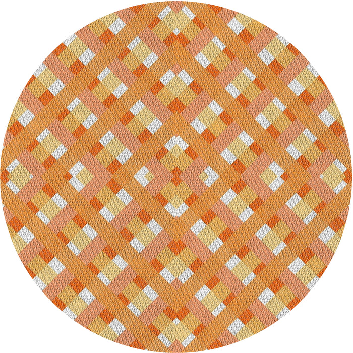 Sideview of Patterned Chrome Gold Yellow Novelty Rug, pat2128